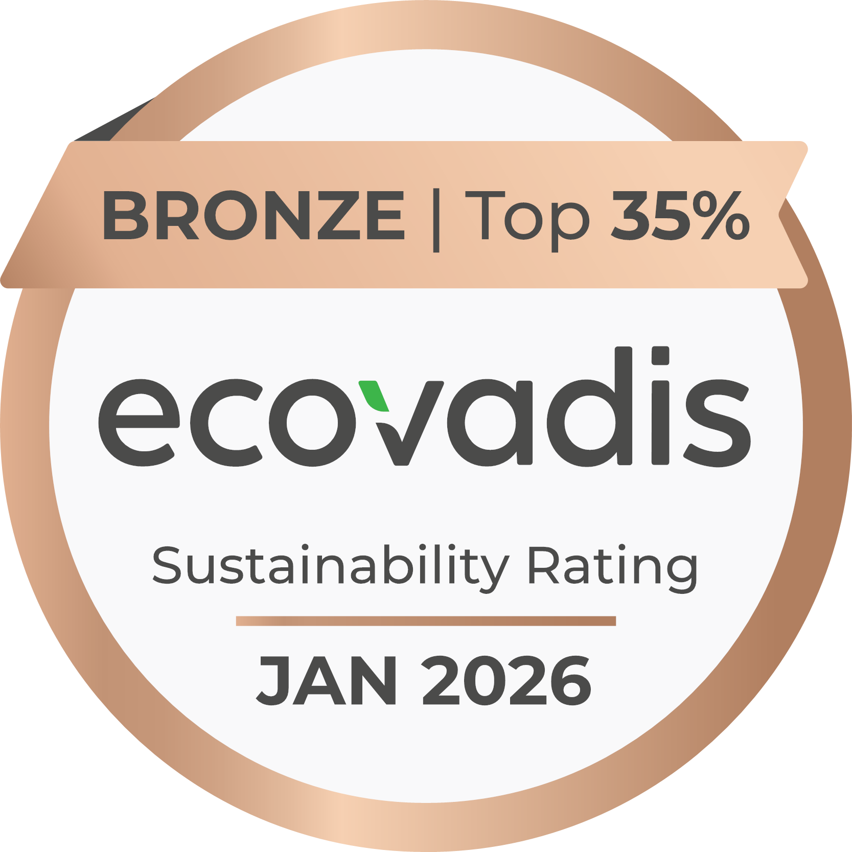 Auszeichnung - Ecovadis Sustainibility Rating - Bronze Top 35% - Februar 2025